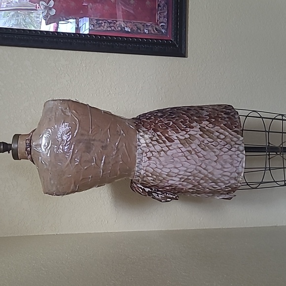 WOMENS GORGEOUS METALLIC SNAKESKIN GOTTEX HALTER SWIMSUIT AND WRAP SKIRT M - Picture 4 of 7